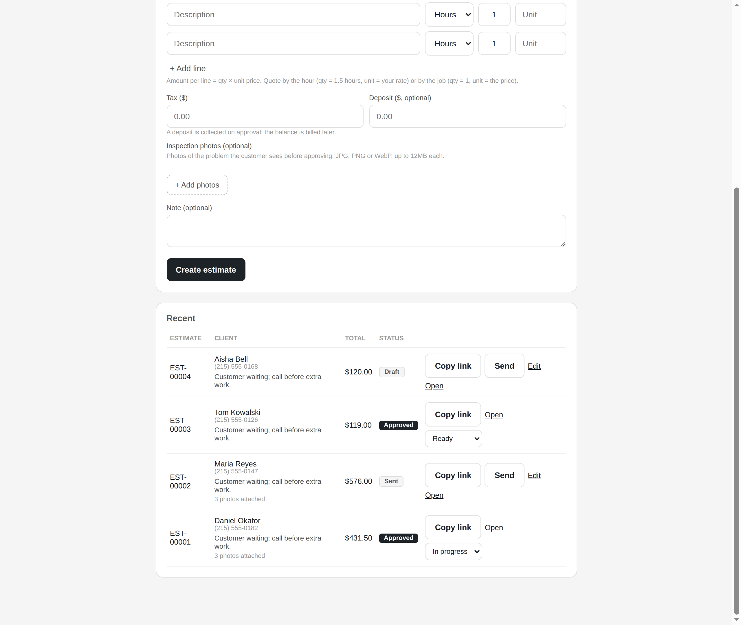 Ingine auto repair software: the estimate pipeline