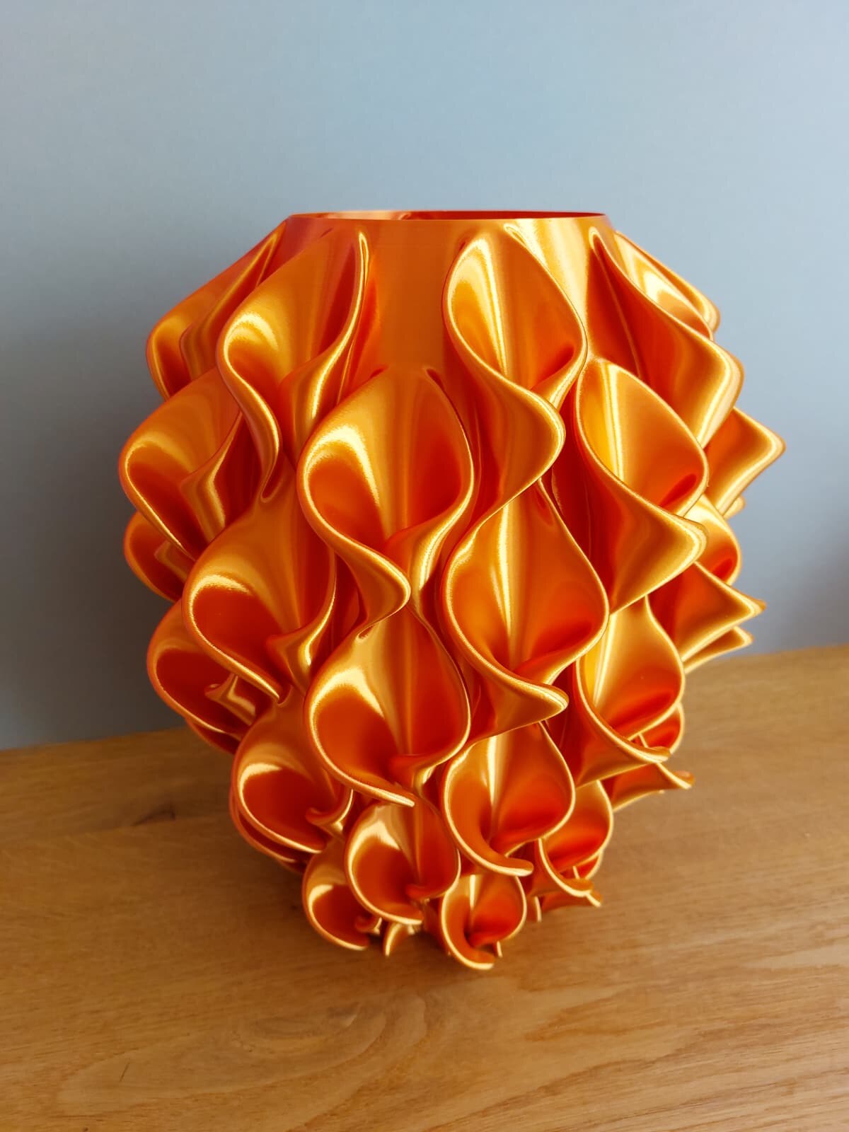 Silk red-gold, printed and finished