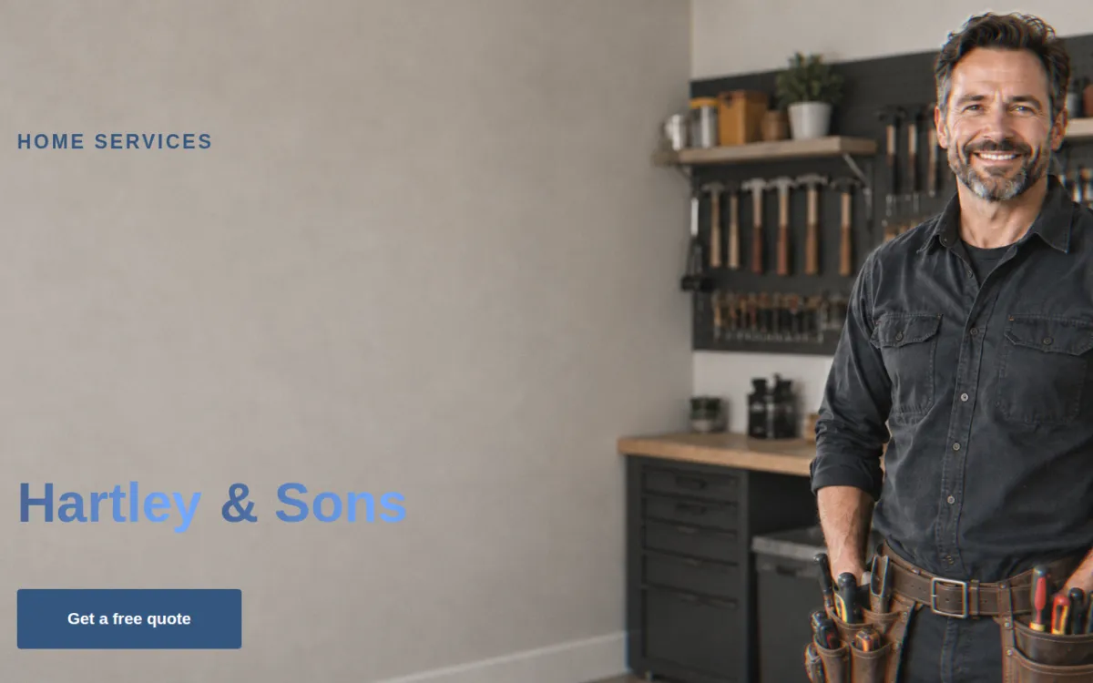 Hartley and Sons website, built on Instinctor
