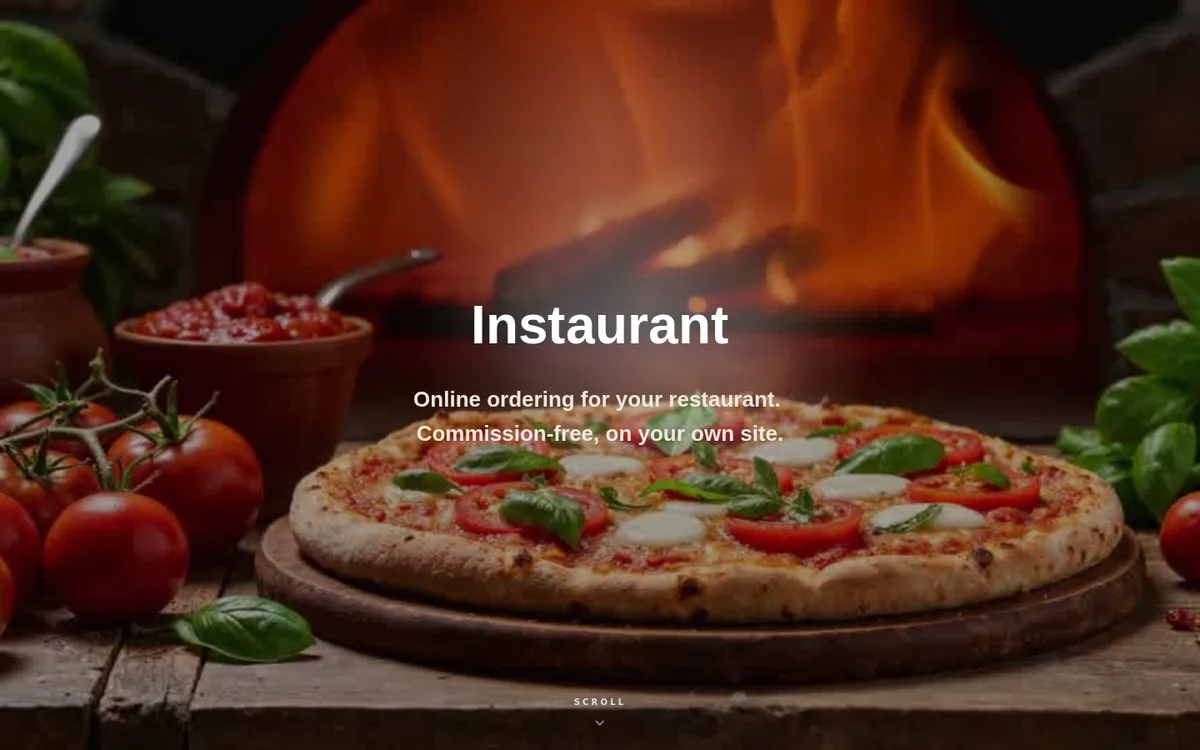Restaurant website, built on Instinctor