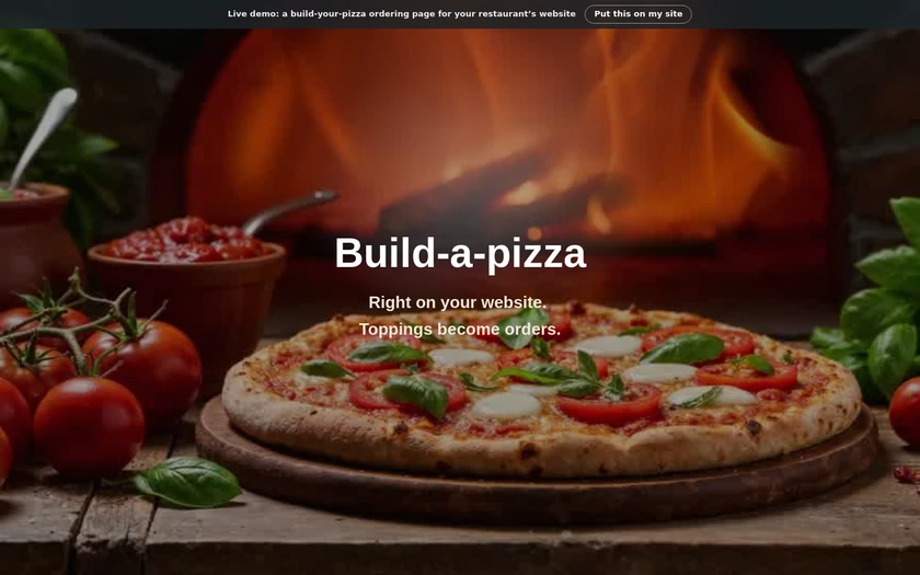 Commande de pizza, démo pour composer sa pizza